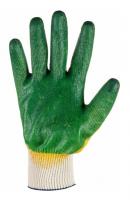 Перчатки х/б с 2-м латексным обливом зеленые